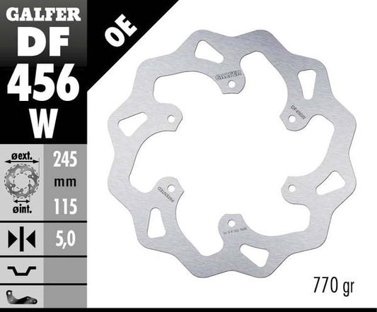 GALFER Brake Rotor Solid-Mount Wave® One Piece (Fixed) DF456W