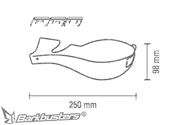 BARKBUSTERS EGO Mini Handguard – Two Point Mount for Straight Handlebar 22mm Red EGO-004-00-RD