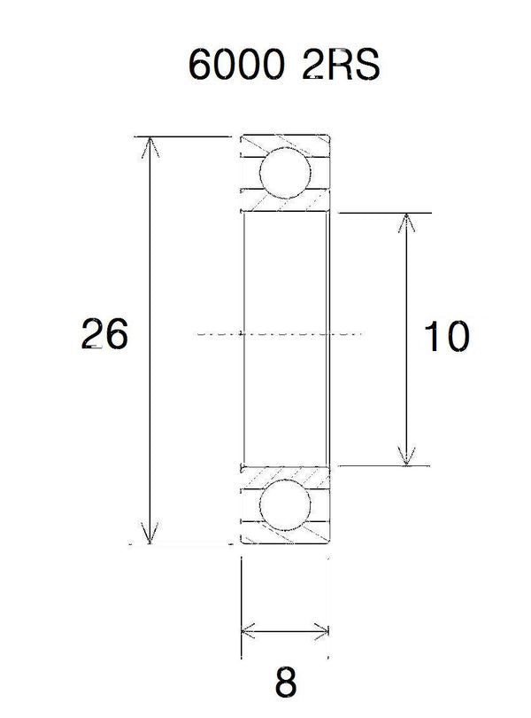 BLACK BEARING Bearing B5 10X26X8MM UB-6000-B5