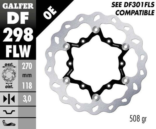 GALFER Brake Rotor Full-Floating Wave® Two Piece (Floating) DF298FLW