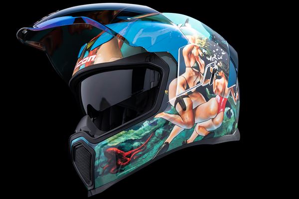 ICON Airflite™ Pleasuredome4 Motorcycle Helmet Blue - 2023 Model