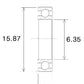 BLACK BEARING Bearing B5 6.35X15.88X4.98MM UB-R4-B5