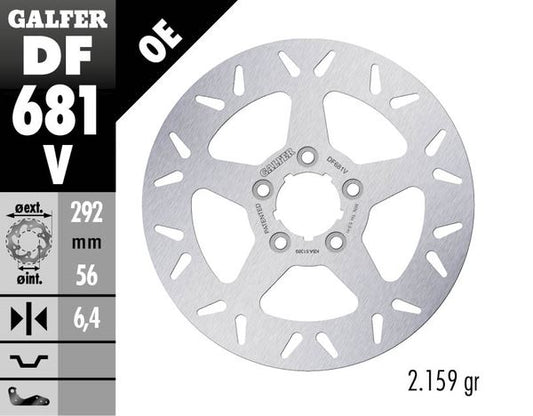 GALFER Brake Rotor Solid-Mount Round One Piece (Fixed) DF681V