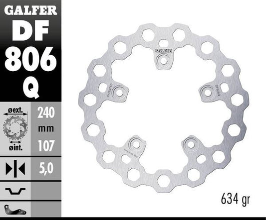GALFER Brake Rotor Solid-Mount One Piece (Fixed) DF806Q