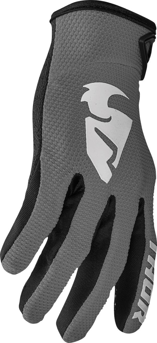 THOR Youth Sector MX Motorcross Gloves Gray/White 2023 Model