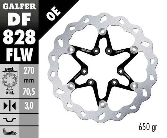 GALFER Brake Rotor Full-Floating Floating Wave® Two Piece (Floating) DF828FLW