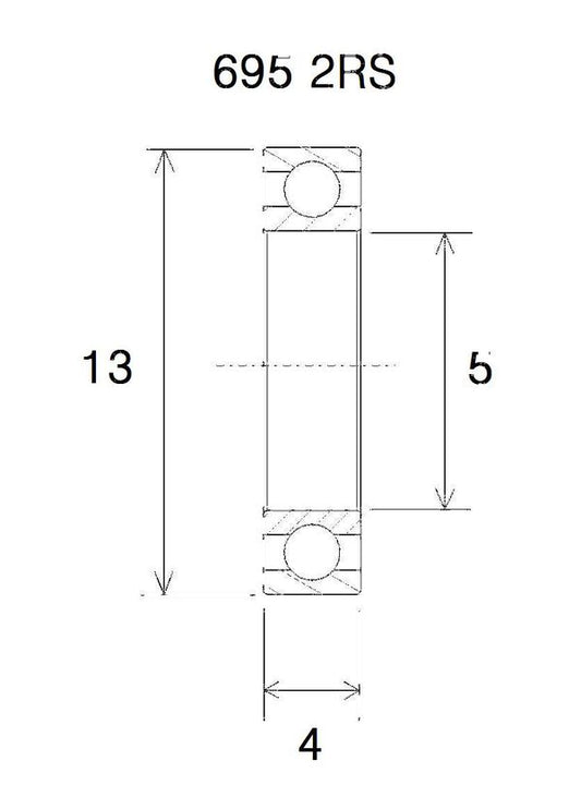 BLACK BEARING Bearing B5 5X13X4MM UB-695-B5