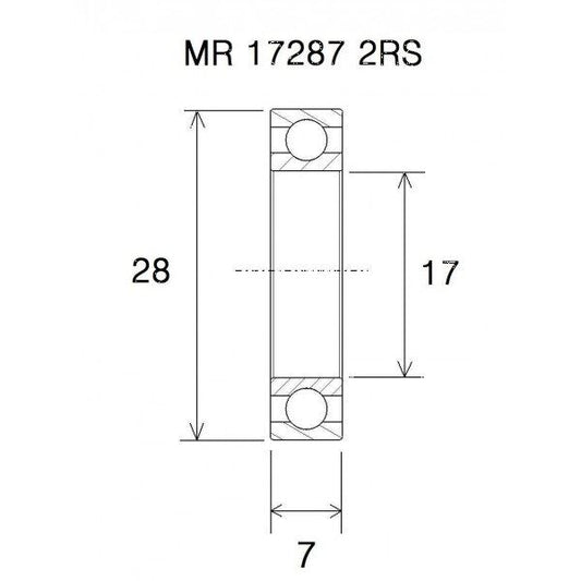 BLACK BEARING Bearing B5 17X28X7MM UB-17287-B5