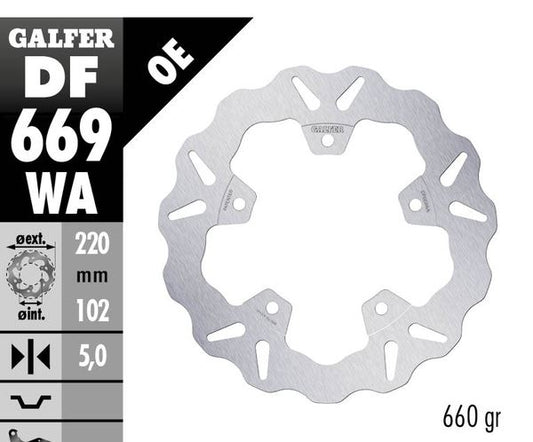 GALFER Brake Rotor Solid-Mount Wave® One Piece (Fixed) DF669WA