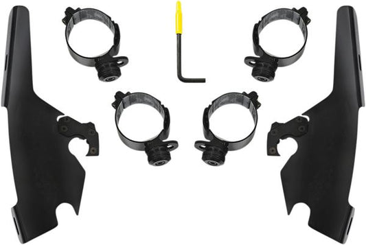 MEMPHIS SHADES Trigger Lock Fairing Mounting Kit Black Complete MEB2044