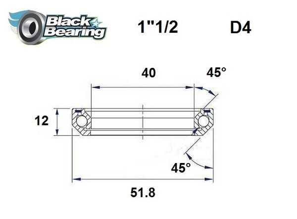 BLACK BEARING HB 40X52X12MM 45 /45 HB-D4