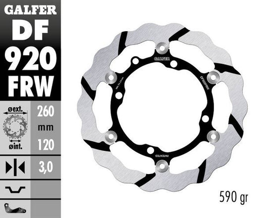 GALFER Brake Rotor Full-Floating Floating Wave® Two Piece (Floating) DF920FRW