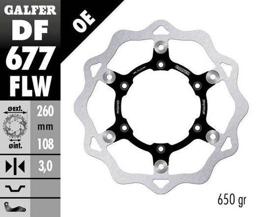 GALFER Brake Rotor Floating Wave® Two Piece (Semi-Floating) DF677FLW