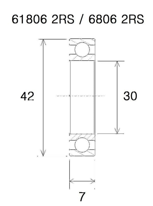 BLACK BEARING Bearing B5 30X42X7MM UB-6806-B5