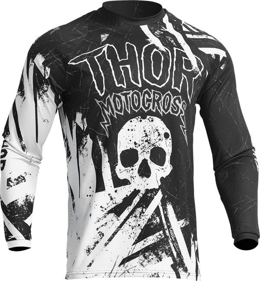 THOR Youth Sector Gnar MX Motorcross Jersey Black/White 2023 Model