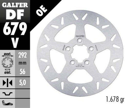 GALFER Brake Rotor Solid-Mount Round One Piece (Fixed) DF679V