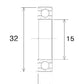 BLACK BEARING Bearing B5 15X32X9MM UB-6002-B5
