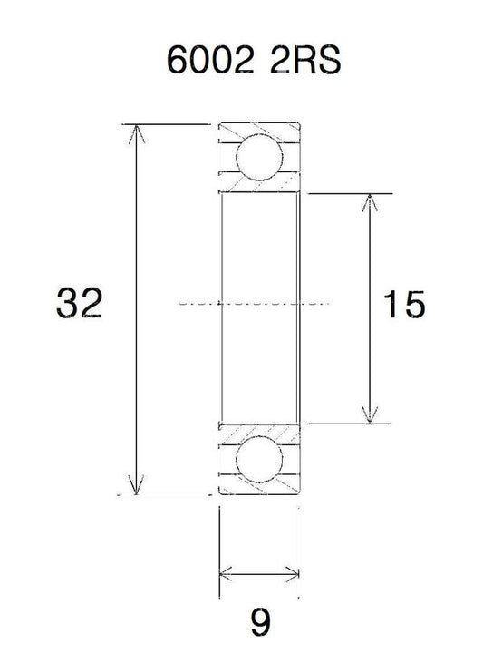 BLACK BEARING Bearing B5 15X32X9MM UB-6002-B5