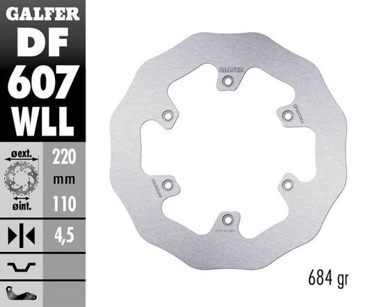 GALFER Brake Rotor Wave® One Piece (Fixed) DF607WLL