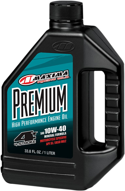 Maxima Engine Oil 4-Stroke 10w40 1 Litre 33.8 Fl. Oz. Amber