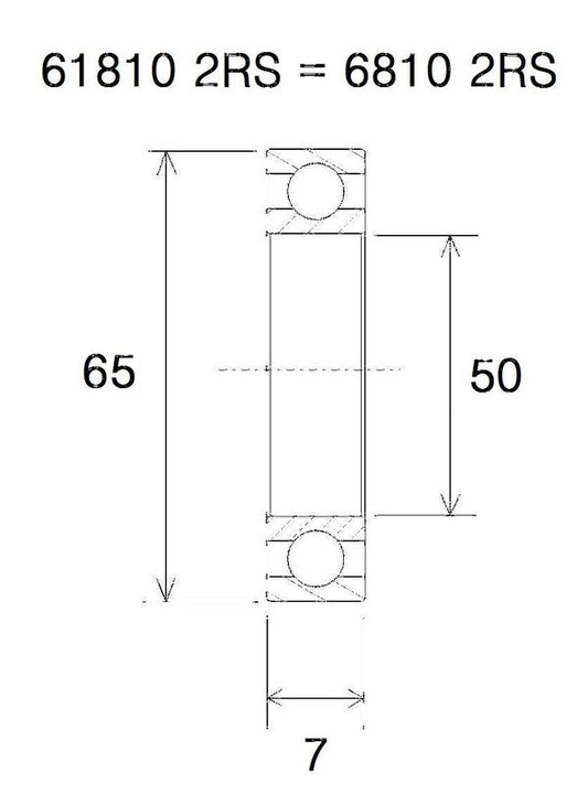 BLACK BEARING Bearing B5 50X65X7MM UB-6810-B5