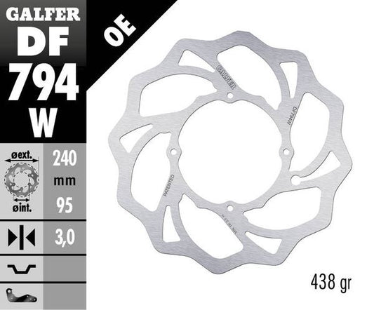 GALFER Brake Rotor Wave® One Piece (Fixed) DF794W