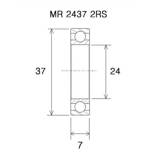 BLACK BEARING Bearing B5 24X37X7MM UB-2437-B5