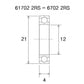 BLACK BEARING Bearing B3 15X21X4MM UB-6702-B3