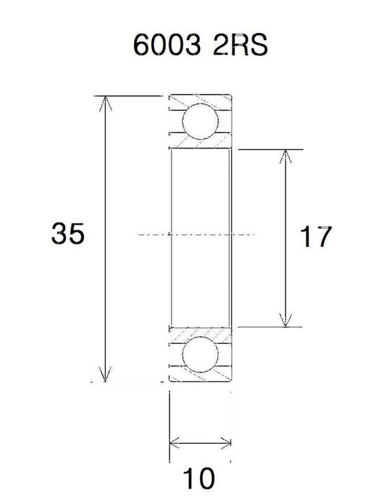 BLACK BEARING Bearing B5 17X35X10MM UB-6003-B5
