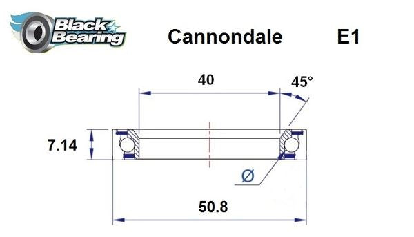 BLACK BEARING HB 40X50.8X7.14 45 /90 HB-E1