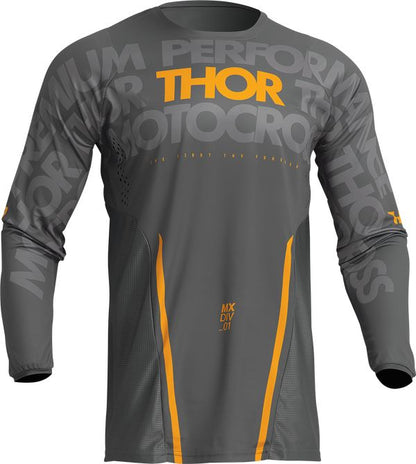 THOR Pulse Mono MX Motorcross Jersey Gray/Yellow 2023 Model