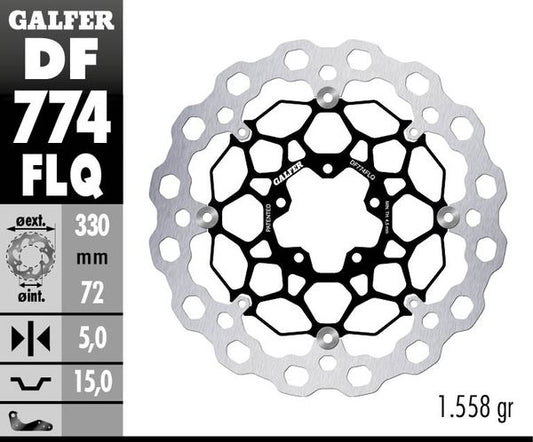 GALFER Brake Rotor Full-Floating Two Piece (Floating) DF774FLQ