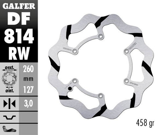 GALFER Brake Rotor Wave® One Piece (Fixed) DF814RW