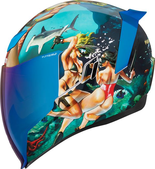 ICON Airflite™ Pleasuredome4 Motorcycle Helmet Blue - 2023 Model