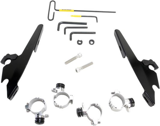 MEMPHIS SHADES Trigger Lock Windshield Fairing Mounting Kit Black Complete MEB2009