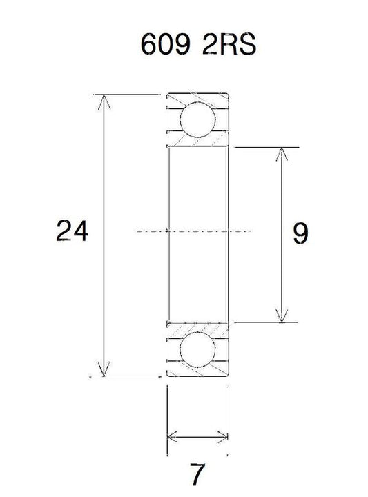 BLACK BEARING Bearing B5 9X24X7MM UB-609-B5