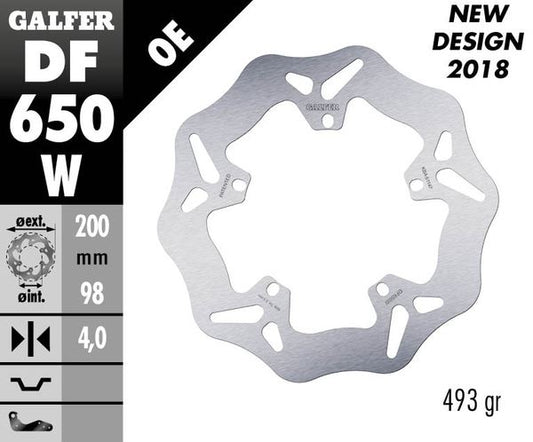 GALFER Brake Rotor Solid-Mount Wave® One Piece (Fixed) DF650W