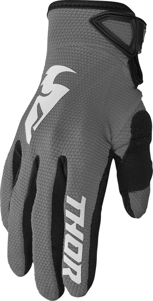 THOR Youth Sector MX Motorcross Gloves Gray/White 2023 Model