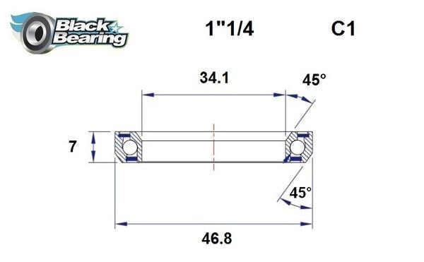 BLACK BEARING HB 34.1X46.8X7MM 45 /45 HB-C1