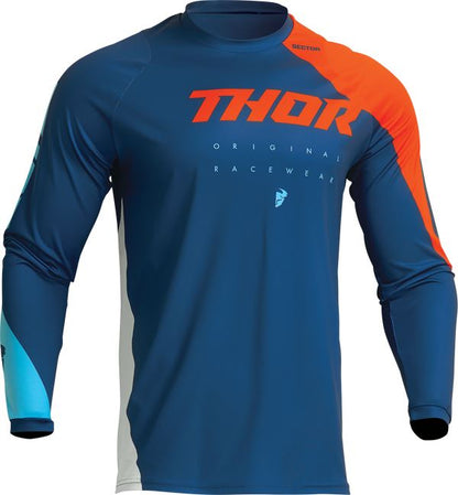 THOR Sector Edge MX Motorcross Jersey Navy/Orange 2023 Model