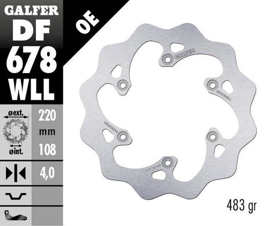 GALFER Brake Rotor Wave® One Piece (Fixed) DF678WLL