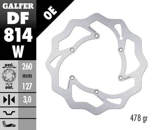 GALFER Brake Rotor Wave® One Piece (Fixed) DF814W