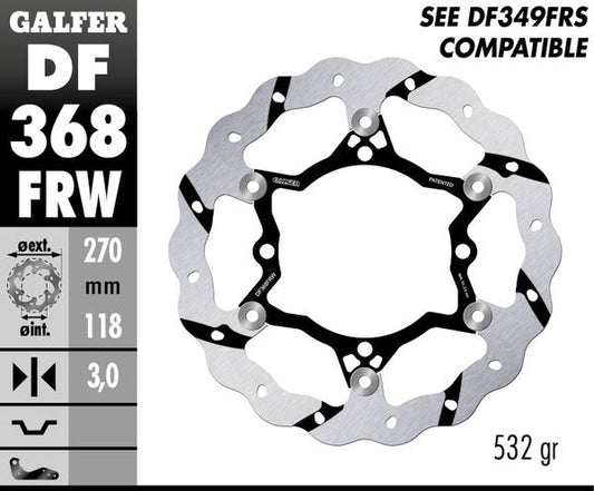 GALFER Brake Rotor Full-Floating Wave® Two Piece (Floating) DF368FRW