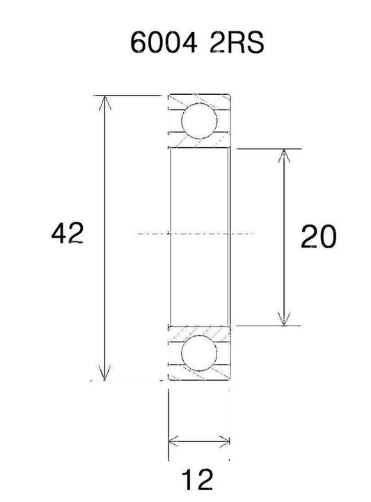BLACK BEARING Bearing B5 20X42X12MM UB-6004-B5
