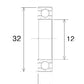BLACK BEARING Bearing B3 12X32X10MM UB-6201-B3