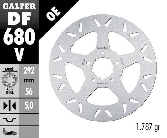 GALFER Brake Rotor Solid-Mount Round One Piece (Fixed) DF680V