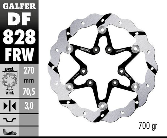 GALFER Brake Rotor Full-Floating Floating Wave® Two Piece (Floating) DF828FRW