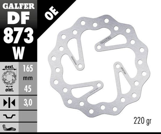 GALFER Brake Rotor Solid-Mount Wave® One Piece (Fixed) DF873W