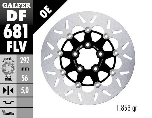 GALFER Brake Rotor Full-Floating Round Two Piece (Floating) DF681FLV