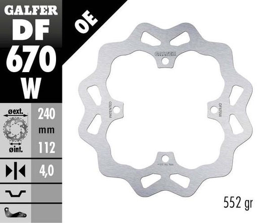 GALFER Brake Rotor Wave® One Piece (Fixed) DF670W